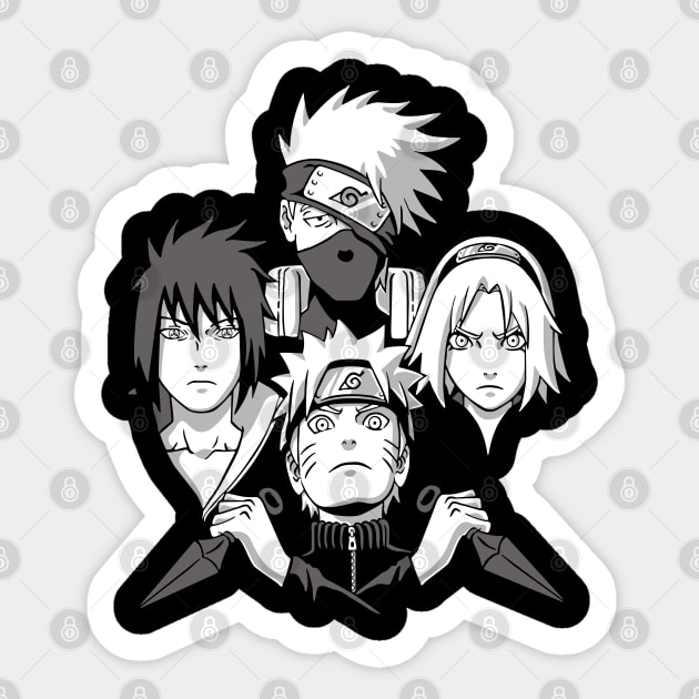 Team 7 Rhapsody Anime Fanart Sticker by Planet of Tees